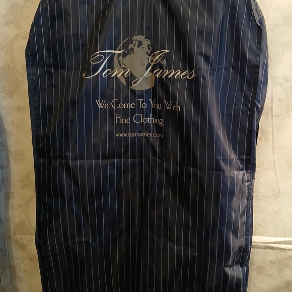 Vintage Tom James Ventura charcoal gray pinstripe double breasted 2 piece suit - Picture 13 of 14